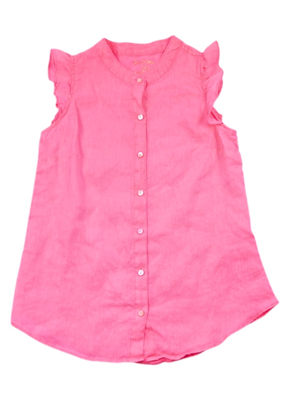 Lilly Pulitzer Pink Linen Button Front Tank XXS